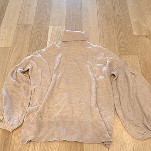 Zimmermann Cream Balloon Sleeve Turtleneck Sweater
